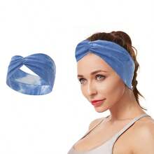 1入女士染色交叉綁定健身&瑜伽彈性頭帶髮飾