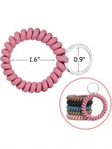6 Piezas Brazalete De Llavero En Espiral, Llavero Y Muñequera, Cadena De Llaves De Muñeca En Espiral, Colores Surtidos - Multicolor - Ver 3