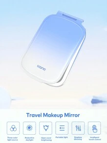 Llano Portable Makeup Mirror LED With Lighting Fluorescent Mirror Folding Storage Beauty Mirror-Blue, Compact Mirror, Pocket Small Vanity Mirror, Living Room Home Bedroom Bathroom House Decor, Travel Stuff, Wedding, Party, Birthday, Gifts For Men Mom Dad Best Friends Teacher, New Years, Accessories, Funny Gift - Baby Blue - View 9