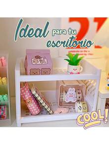 Estante Plastico Organizador 2 Niveles Baño Escritorio Mx-89 - Blanco - Ver 3