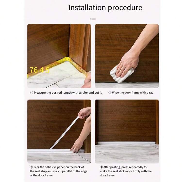 2 peças Tira de Vedação Autoadesiva para Parte Inferior da Porta, À Prova de Vento, À Prova de Som, À Prova d'Água, Vedação de Espaço Espesso para Portas e Janelas, Adesivos, Decalque de Parede, Decalque de Vinil para Decoração Doméstica, Itens de Decoração de Primavera para Renovar sua Casa, Adesivos de Decoração de Festa, Presentes de Aniversário e Formatura - Cinza - Visão 8