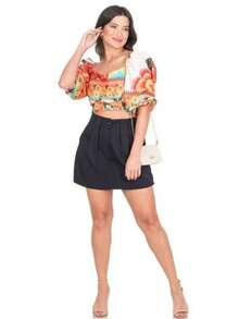 Women Denim Skirts - 黑色 - 查看 4