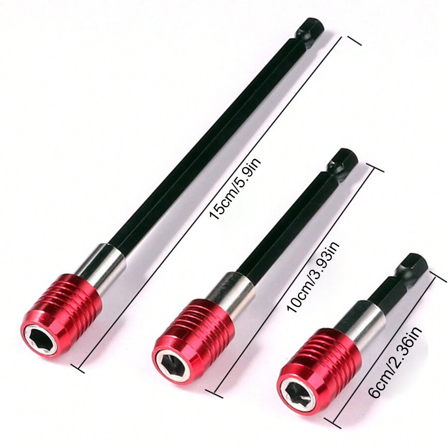 60150mm Red Hexagonal Electric Drill Extension Rod Quick Release Self