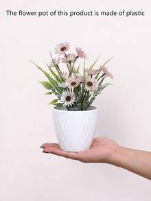 1入22cm(高)模擬小晴菊竹葉盆栽,適用於家庭酒店購物中心學校農舍花園新年派對裝飾