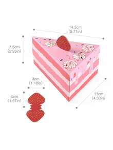 50pcs/pack Lovely Creative Triangle Cake-shaped Candy Box, Suitable For Birthday Party Decor, Colorful Gift Packaging Box - Pink Melaleuca - View 4