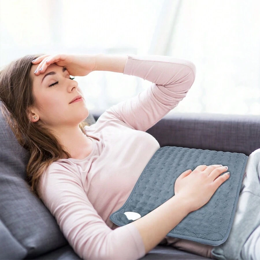 1pc 60*30cm Adjustable Temperature & Timing Electric Heating Pad, Plug-In Multifunctional Heating Blanket - Grey - View 1