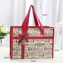 Non-woven Shopping Bag Printed With English Letters - Red - View 7