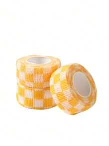 3pcs Cute Finger Protection Wraps & Tapes For Students Learning, Against Calluses And Friction, 2m Planner Tape Included - Yellow - View 1