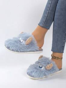 Women's Plush Slippers, Comfortable & Soft Open Toe Anti-slip Indoor Slippers, Home Slides