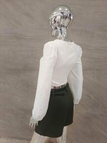 Women Blouses - 白色 - 查看 2