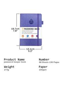 Password Book, Password Keeper (violet) Journal Notebook, Computer & Internet Address Password Manager For Website Login, Home & Office Gift - Violet Purple - View 4
