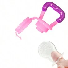 Cepillo Dental Para Bebé Dedal Silicón + Chupón Frutas Bebé - Rosa - Ver 3