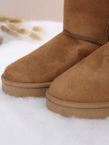 女款保暖毛絨雪靴,冬季雪鞋 - 駝色 - 查看 6