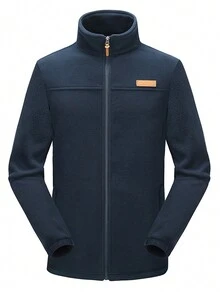 Nam Lông cừu dày Áo khoác Đối với Ngoài trời Đi bộ du lịch - Màu xanh hải quân - Xem 1