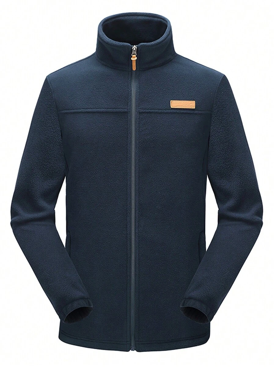 Nam Lông cừu dày Áo khoác Đối với Ngoài trời Đi bộ du lịch - Màu xanh hải quân - Xem 1