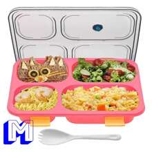 topper para alimentos de 4 divisiones con cubiertos