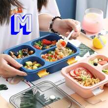 topper para alimentos de 4 divisiones con cubiertos