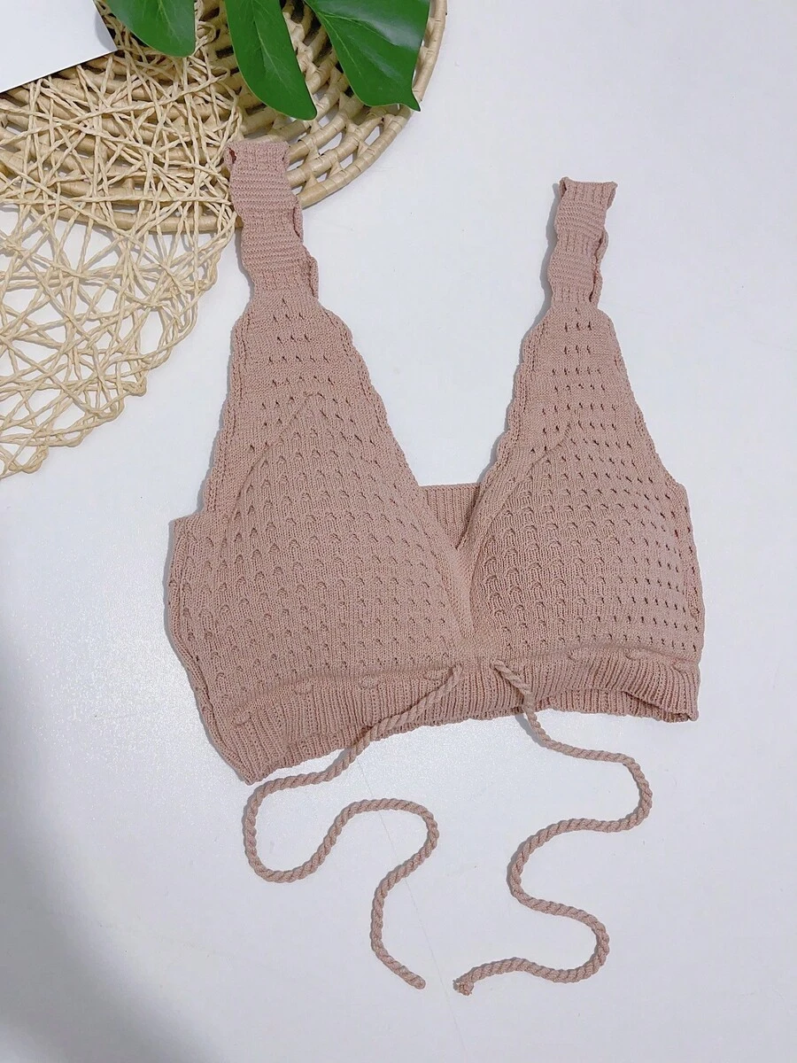 Women Knit Tops - Màu Hồng baby - Xem 1