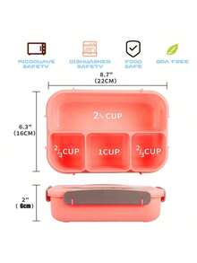 1個防漏可愛午餐盒,附刀具和小吃盒,微波爐安全食品儲存容器(粉紅色,綠色,藍色),適用於辦公室和學校午餐