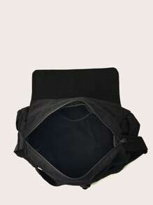 男士簡約帆布斜跨包,大容量單肩包,時尚學生帆布袋,多功能假日必備包,適用於旅遊度假辦公遠足露營上學上班,復古休閒街頭風男士禮物男性禮物男友禮物丈夫禮物男友胸包側背袋夏日禮物男友 - 黑色 - 查看 6