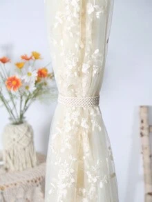 1 Pieza Atadura De Cortina De Cuerda Trenzada Con Cera Y Estilo Minimalista, Cordon Decorativo Para El Hogar - Beis - Ver 4