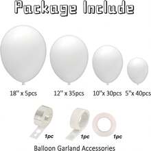 110 个多色乳胶气球花环套装 - 110 个白色、红色、黑色、紫色、蓝色、绿色气球、花环套装，各种尺寸 5 英寸、10 英寸、12 英寸、18 英寸气球，适用于婚礼、周年纪念、毕业派对装饰