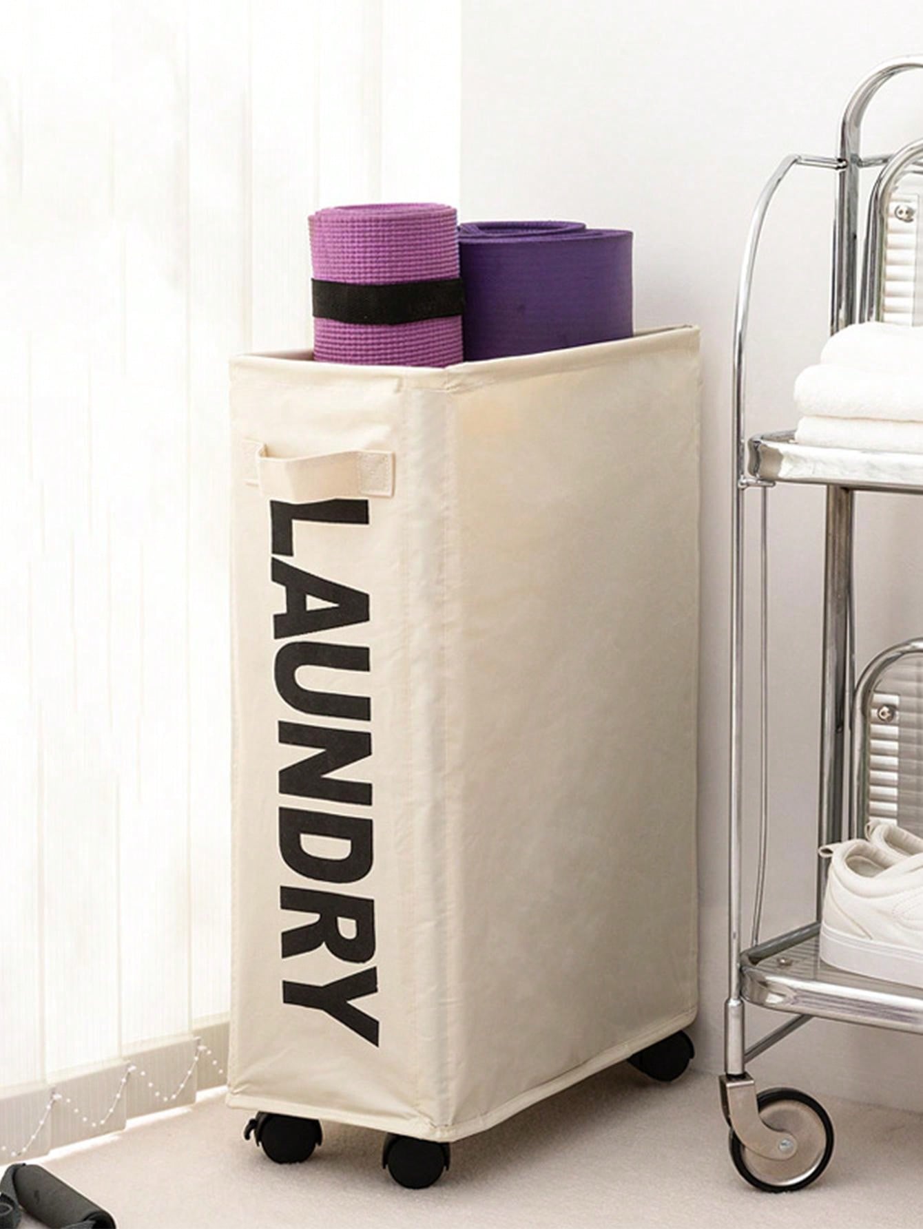 Yoga Mat Storage Box Fabric Folding Sports Equipment Wheeled Household