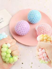 1 件隨機顏色柔軟葡萄球減壓握把玩具柔軟有彈性新奇禮物 - 彩色 - 查看 9