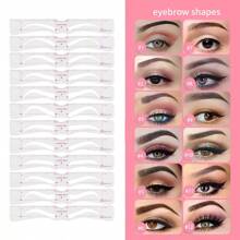 12pcs/Set Eyebrow Stamp Stencil Kit, Reusable Thin & Thick Brow Stencils Shaping Kit Definer - Multicolor - View 2