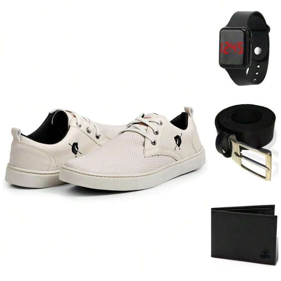 Men Sneakers - Màu be - Xem 1
