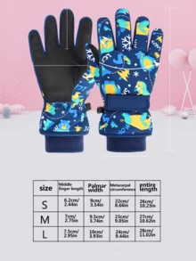 1入件 滑雪手套,保暖手套,卡通保暖手套,保暖雪地手套,可選擇多種顏色和尺寸