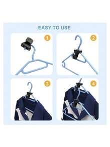 10pcs Space-saving Closet Organizer Clothes Hanger Hook - Black - View 7