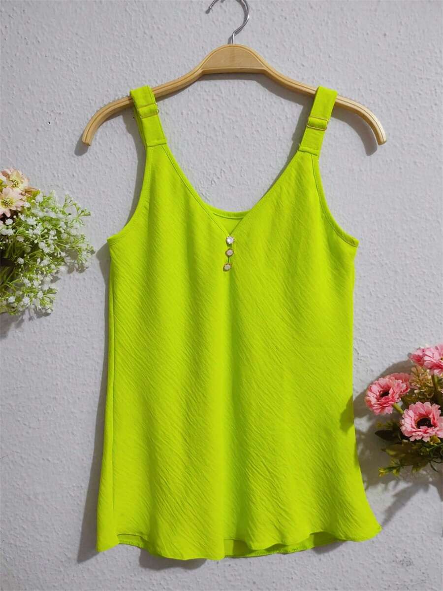 Women Tank Tops & Camis - Màu xanh chanh - Xem 1