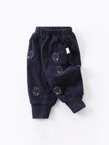 1 条评价 女童可爱卡通兔子刺绣保暖内衬灯芯绒裤子 适合休闲装，秋冬