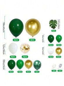 107入組綠金白色氣球花環套件,適用於叢林、熱帶、恐龍主題生日派對裝飾、嬰兒派對、新娘派對、結婚週年紀念、畢業禮等