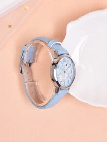 5 cái/bộ Xanh Kỳ lân Chủ đề Học sinh Thạch anh Đồng hồ đeo tay Dành cho Cô gái Với Phù hợp Dây chuyền , Hoa tai , Vòng tay - Màu xanh lam - Xem 5