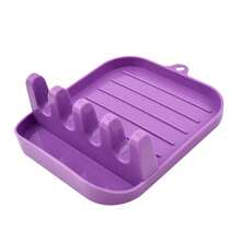1 Pieza Descansador De Cucharas, Soporte De Utensilios De Cocina Para Cucharas, Cucharones, Tenacillas Para La Cocina, Soporte Para Tapa De Olla, Estante Para Espátula, Estante Para Utensilios De Cocina, Suministros Para Cocina - Morado - Ver 8