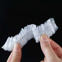 1 Pack (100pcs Plastic Wrap Covers) - White - View 4