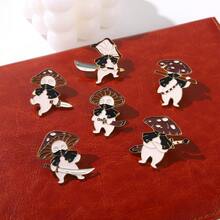 創意卡通可愛蘑菇英雄設計搪瓷滴油胸針,合金塗裝徽章適用於情侶、衣物、手提包、帽子、圍巾和其他配件