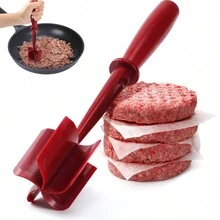 1pc Handheld Kitchen Meat Chopper For Mincing, Grinding And Crumbling Meat - Red - View 6