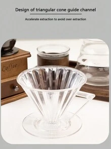 Filtro de goteo de resina V60 con forma cónica, cafetera de preparación manual, resistente al calor, taza de filtro de café de desvío - Útiles escolares V60 Filter para el regreso a clases