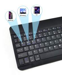 Mini Clavier Sans Fil Carré De 10 Pouces Avec Touche, Universel Pour Téléphones Portables/ipads Avec Fonction De Sourdine Et Compatible Avec Trois Systèmes D'exploitation.