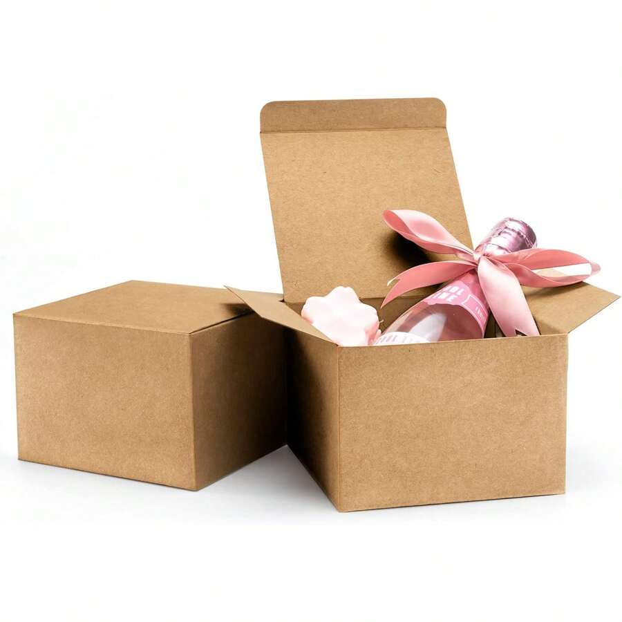 5 cái Nâu Hộp quà tặng Đóng gói Giấy kraft Hộp quà tặng với Lids    Đối với Món quà , Chế tạo , Lễ cưới , Sinh nhật , Buổi tiệc , Bánh nhỏ , Giáng sinh Hộp Quà , Buổi tiệc Đồ trang trí - màu nâu - Xem 1