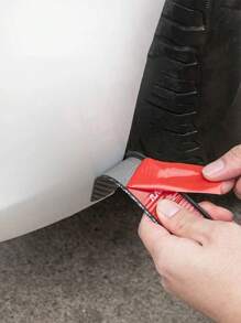 1 st. Universiell Bilhjul Ögonbryn Med Kolfiber Mönster , För Ratt Valv Fender , Horn Ögonbryn Dekorationer , Läppar Extension , Gjutning Skydd - Svart - Visa 5