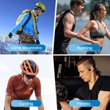 Padmate S36 骨傳導 5.3 耳機,3m 防水,mp3 功能,磁力充電,靈活不易碎,游泳防水專業耳機,11 小時電池壽命,32g 內存 - 輕墨綠 - 查看 4