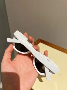 1 件猫眼时尚眼镜 - 白色 - 查看 3