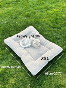 1pc Plush Pet Crate Mat