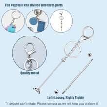 6 hạt kim loại móc chìa khóa đính hạt, thích hợp làm mặt dây chuyền, đồ thủ công DIY, làm đồ trang sức, quà tặng cho nam và nữ, ngày lễ tình nhân - Bạc - Xem 6