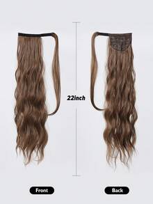 Wavy Ponytail Extension 22 Inch Heat Resistant Synthetic Natural Wavy Hairpiece Wrap Around Pony Tail Hair Extensions For White  Hair Piece Light Brown Synthetic Hair Piece - Brown - View 6