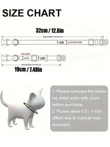 1pc Pink Pendant Collar Adjustable Length Cat Necklace